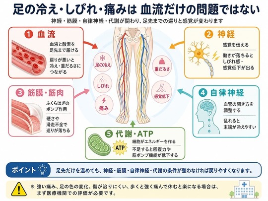 血行障害による足のしびれ・痛み・冷え｜温めても治らない原因と神経 